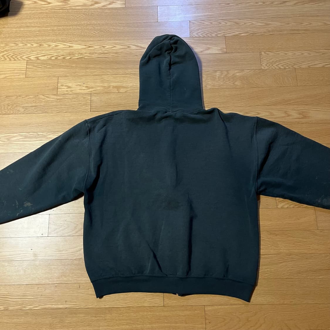 [L] 00s 트래쉬드 러셀 후드집업 블랙 상품이미지5