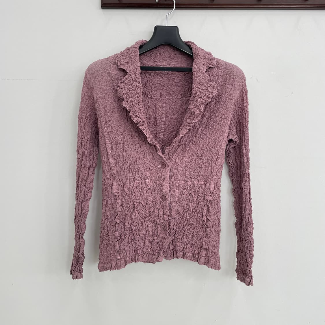 이세이미야케 me 여성44-55 핑크 플리츠 블레이저 자켓 가디건 상품이미지1