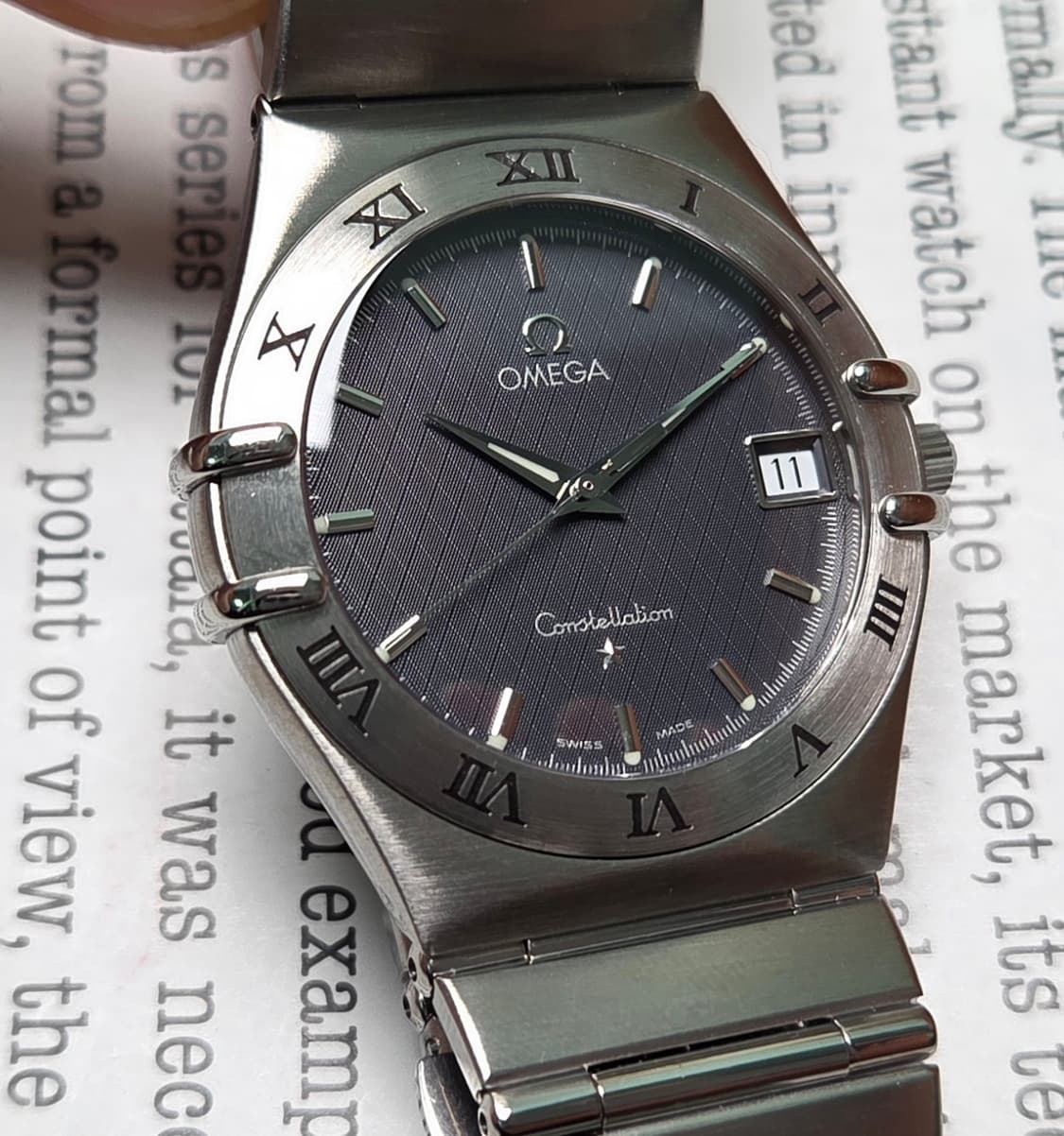 오메가 컨스틸레이션 별로고 격자 블랙판 쿼츠 브레이슬릿 ver. 상품이미지1