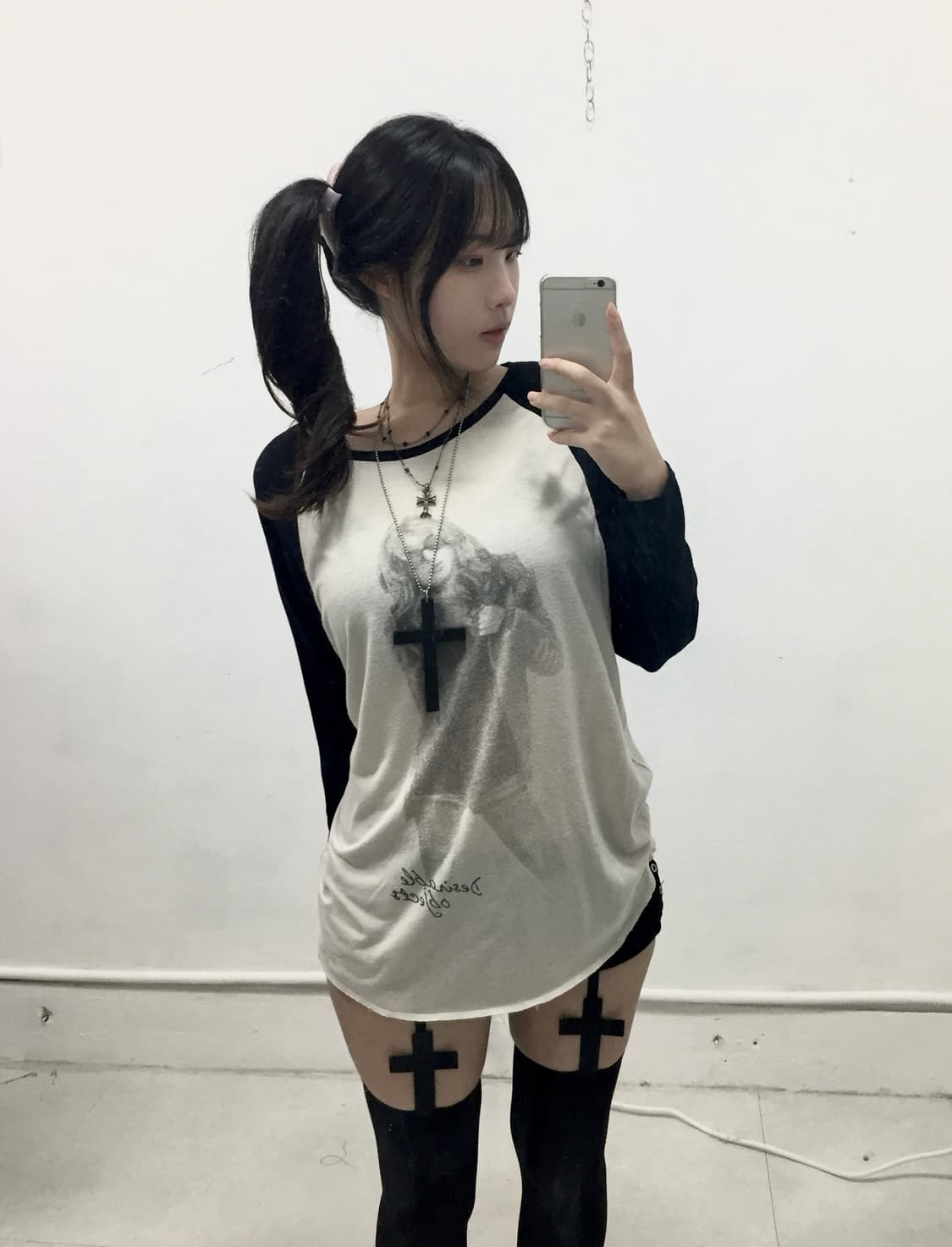 [GRL] 갸루 펑크 y2k 히글깔 레글런 롱슬리브 상품이미지1