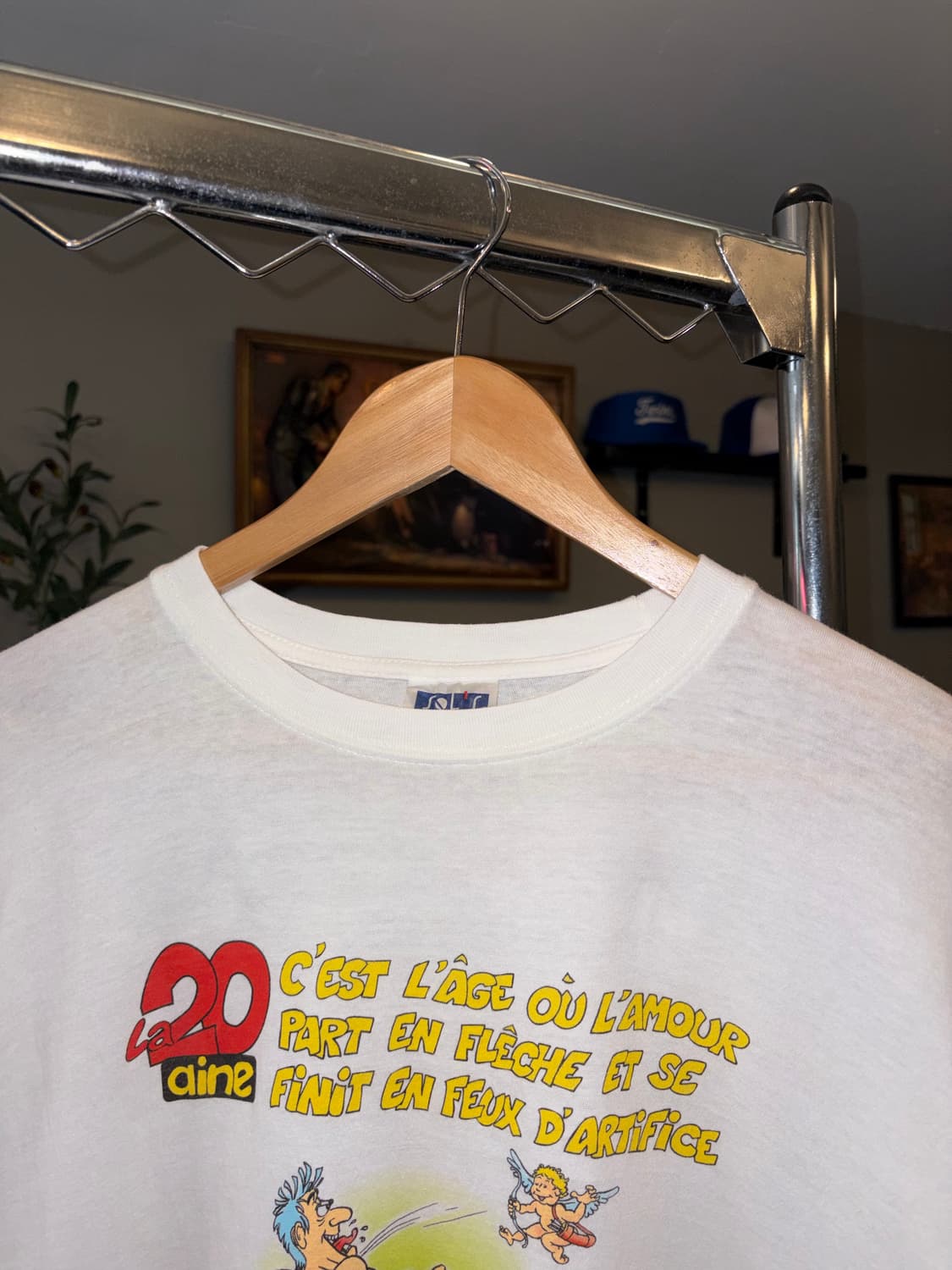 90‘s France Erotic cartoon humor print T 상품이미지5