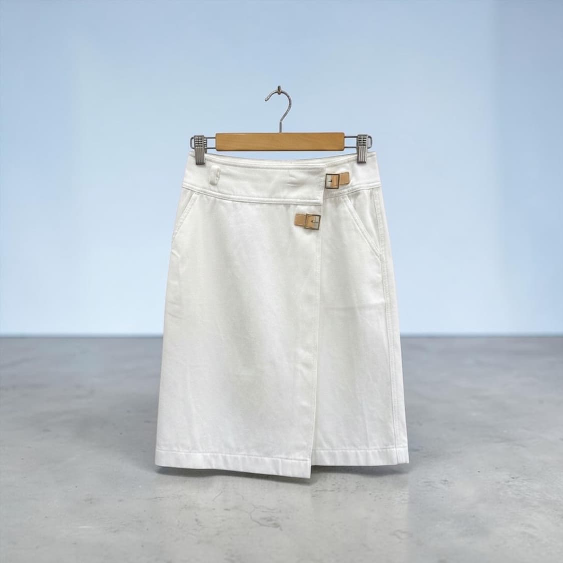 34/ 샤넬 00AW 화이트 코튼 스커트 상품이미지1