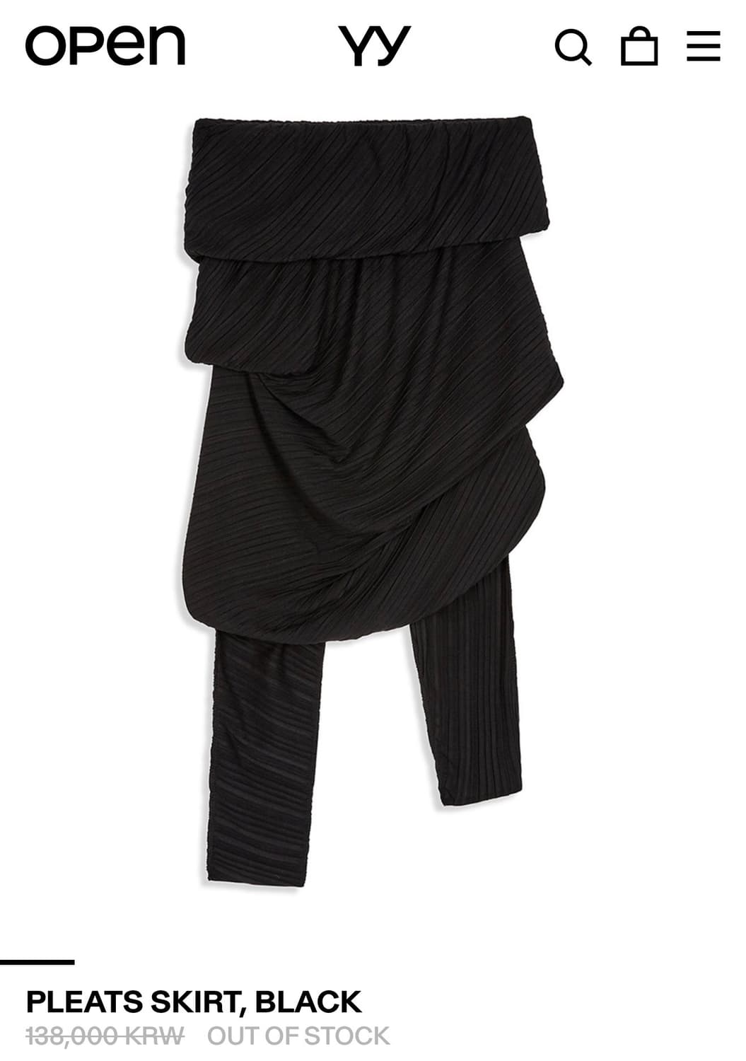 Open yy PLEATS SKIRT BLACK 플리츠 스커트  상품이미지1