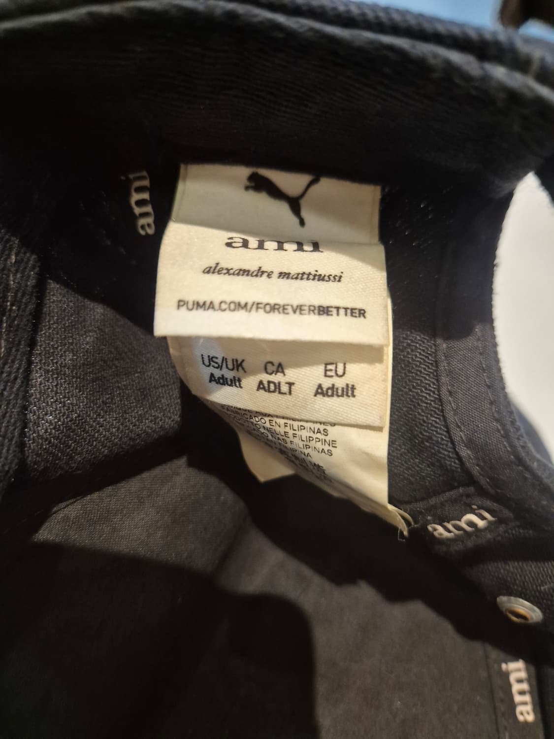 푸마 x 아미 로우 커브 캡 블랙 판매합니다 상품이미지3