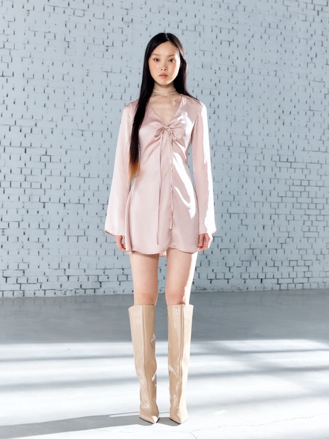 글로니 FINN 핀 미니 새틴 드레스 핑크 xs/s 상품이미지2
