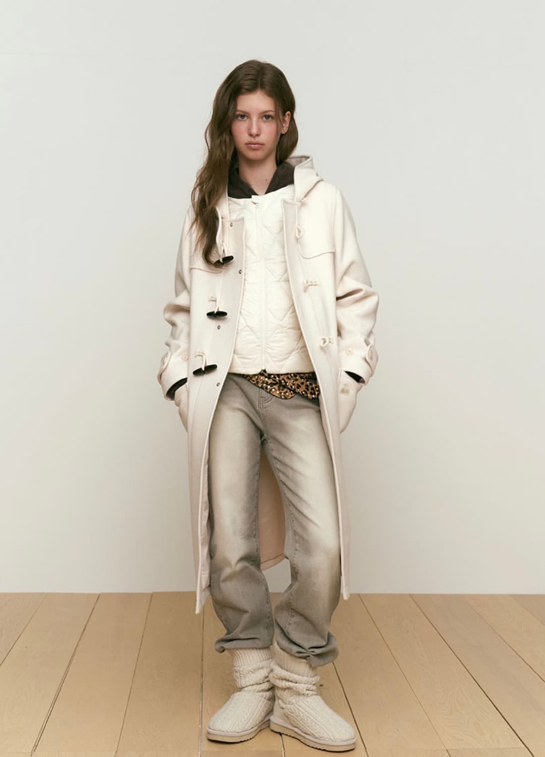 키르시 후드 토글 롱 코트 아이보리 2사이즈 상품이미지1