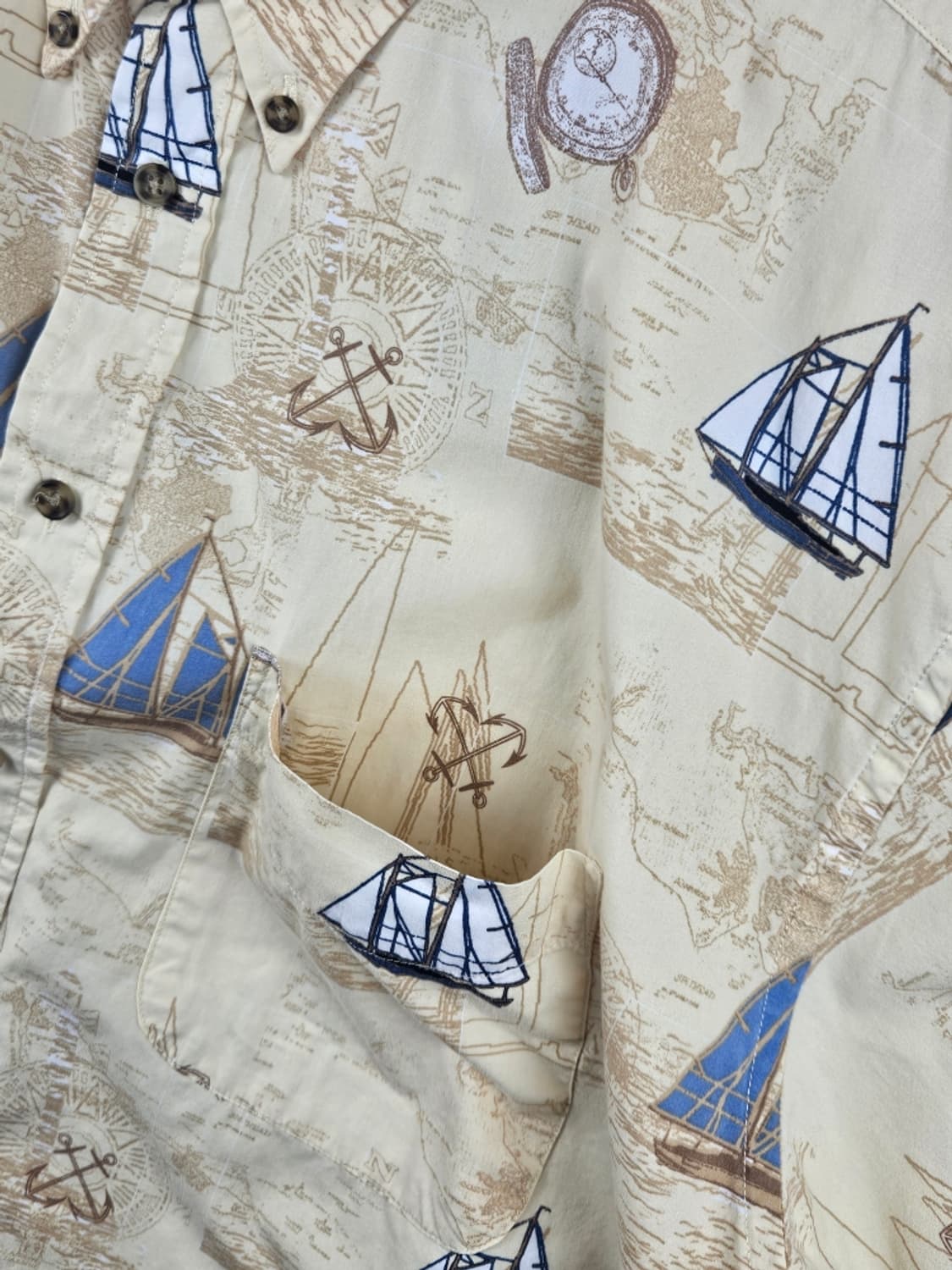 PURITAN 요트 세일링 패턴 반팔 셔츠 ( 2XL ) / 12744 상품이미지5