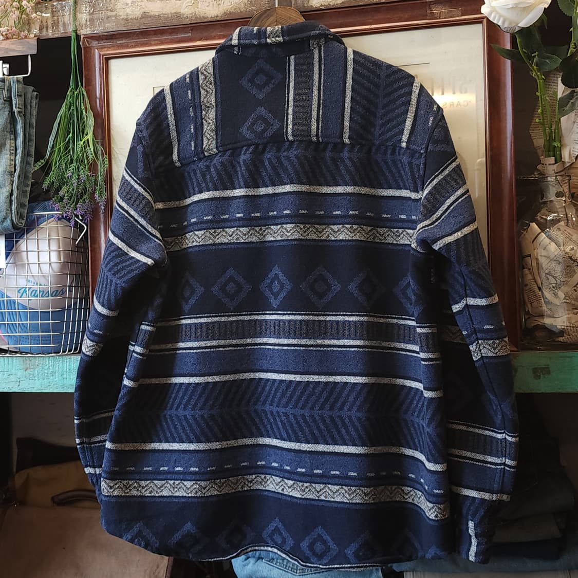 00s 풀앤베어 헤비 플란넬 워크셔츠 나바호 셔츠자켓 L 상품이미지4