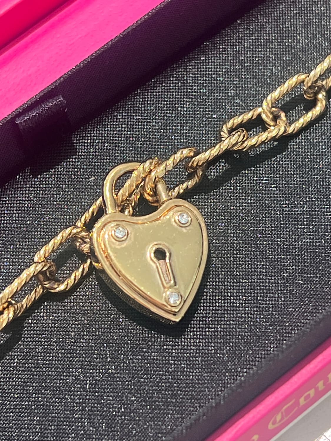 Y2k Juicy couture 쥬시꾸뛰르 하트 자물쇠 체인 브레이슬릿 상품이미지6