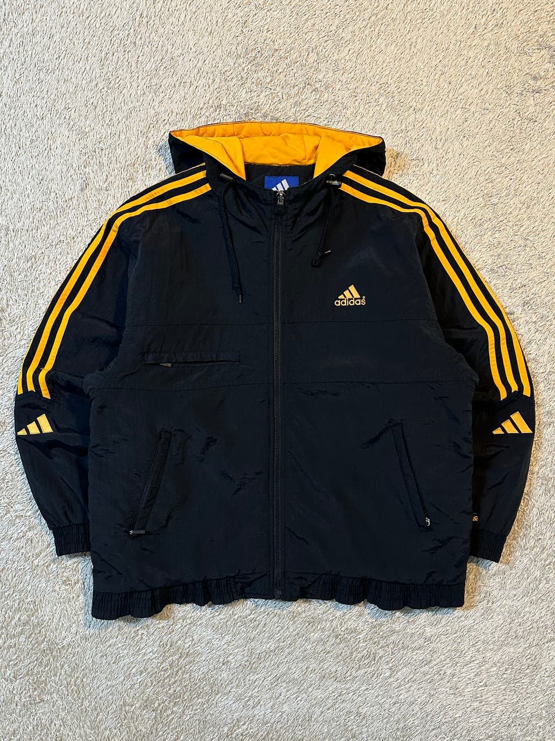 90's 아디다스 올드스쿨 검노 퀼팅 누빔 후드 점퍼 자켓 상품이미지1