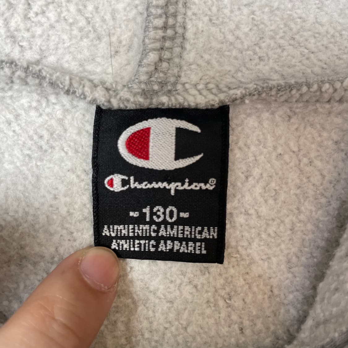 챔피온 키즈 그레이 빅로고 부클패치 후드티 130 상품이미지4