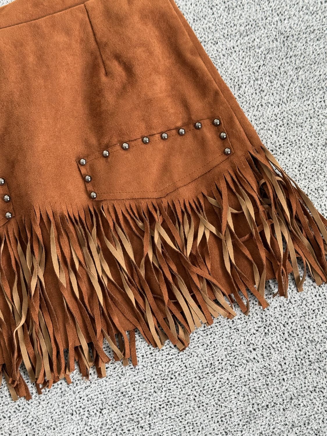 웨스턴 스웨이드 미니 스커트 상품이미지5