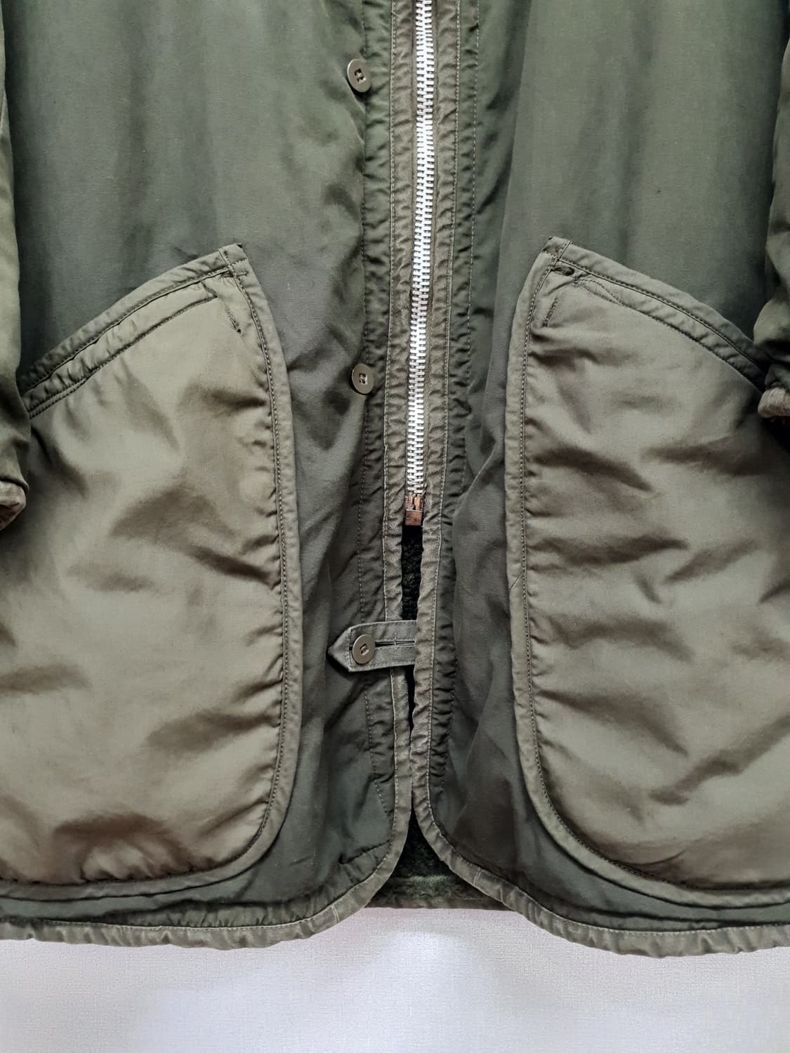 빈티지 스웨덴군 퍼 라이너 + m-65 피쉬테일 파카 커스텀 자켓. 상품이미지5