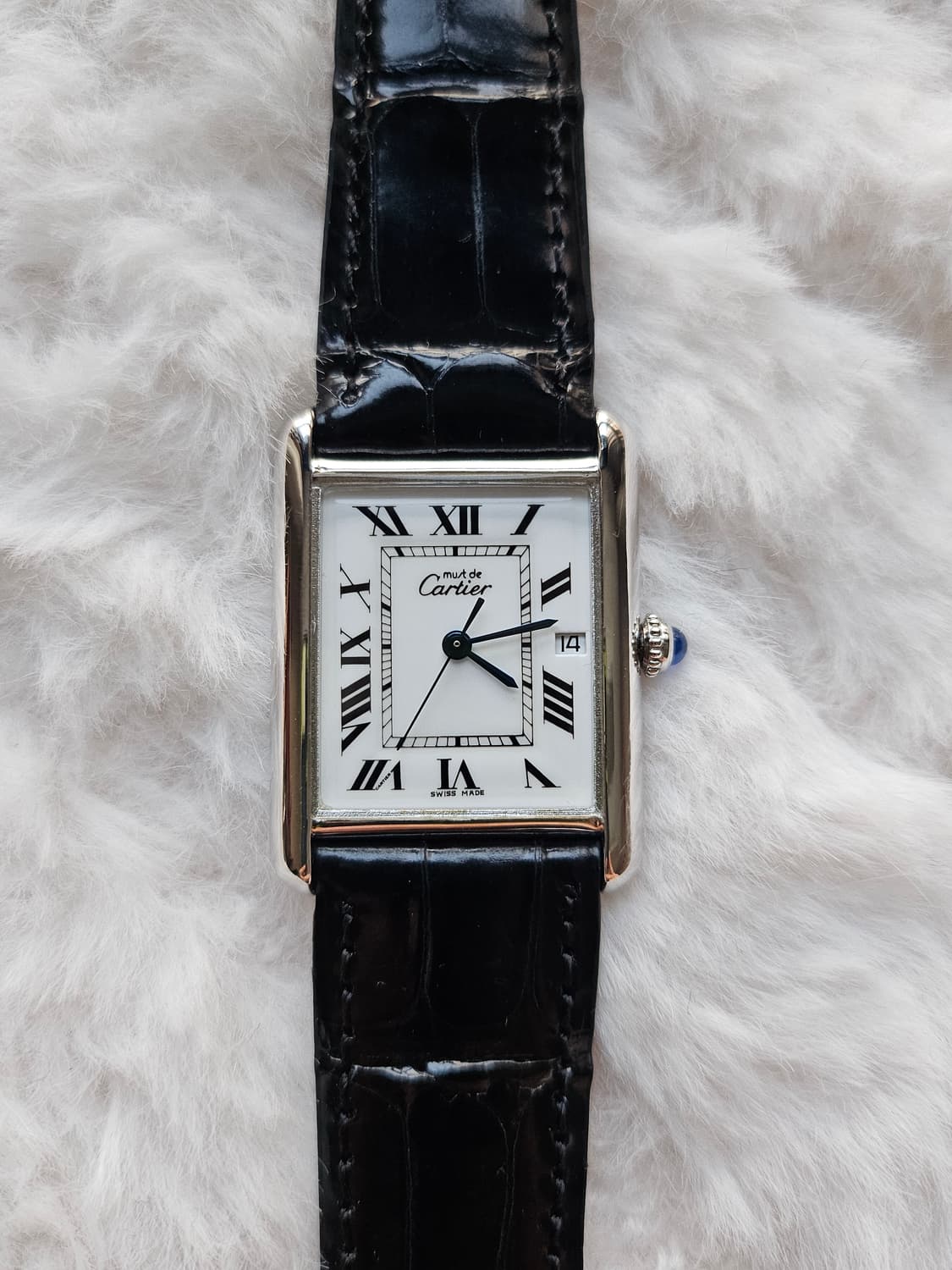 까르띠에 탱크머스트 빈티지 쿼츠 XL 화이트로만다이얼 상품이미지1
