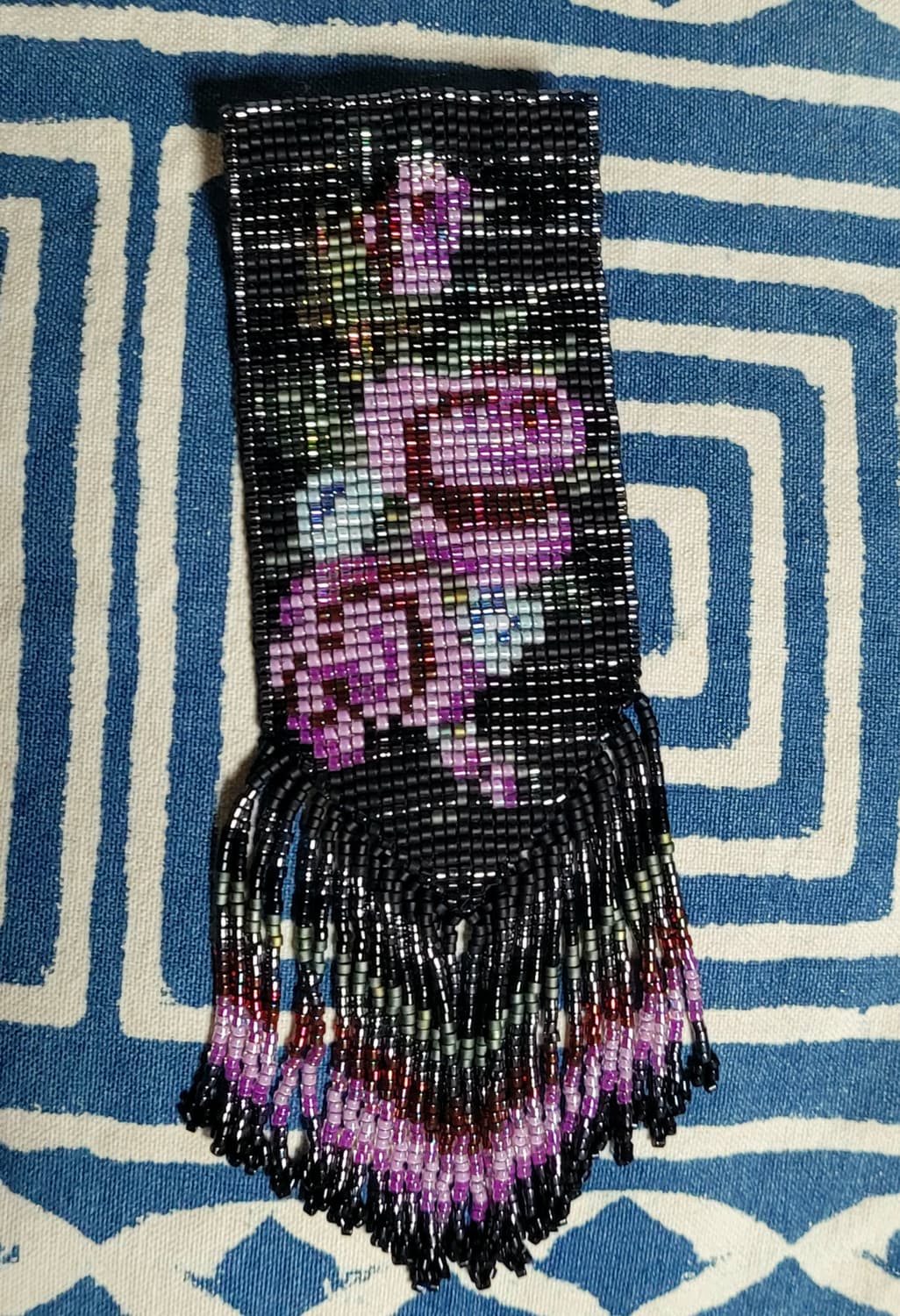 일본 빈티지 장미 비즈 브로치(14.5cm) 상품이미지1