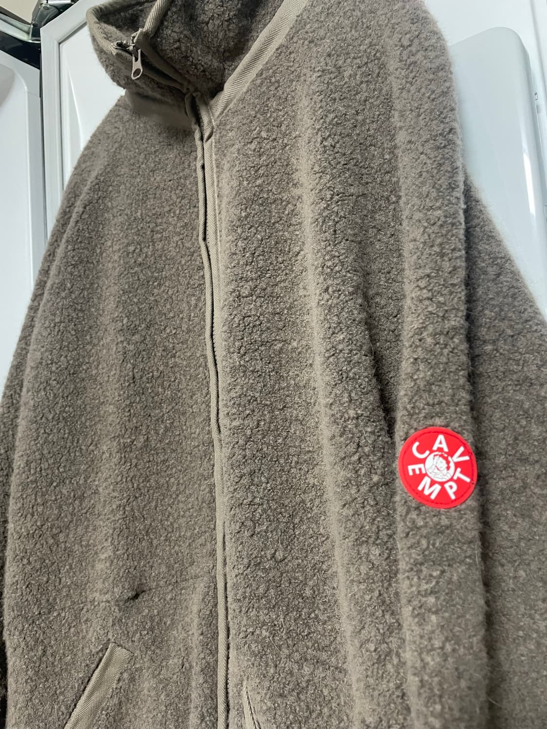 카브엠트 울 보아 플리스 집업 재킷 카키 브라운 상품이미지6