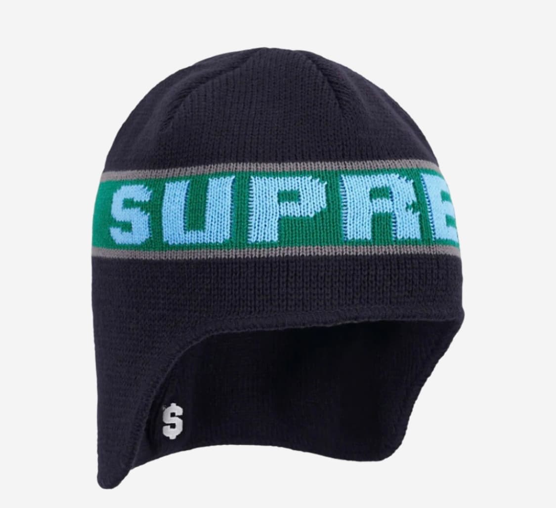 Supreme Earflap Beanie Navy - 23FW 상품이미지2