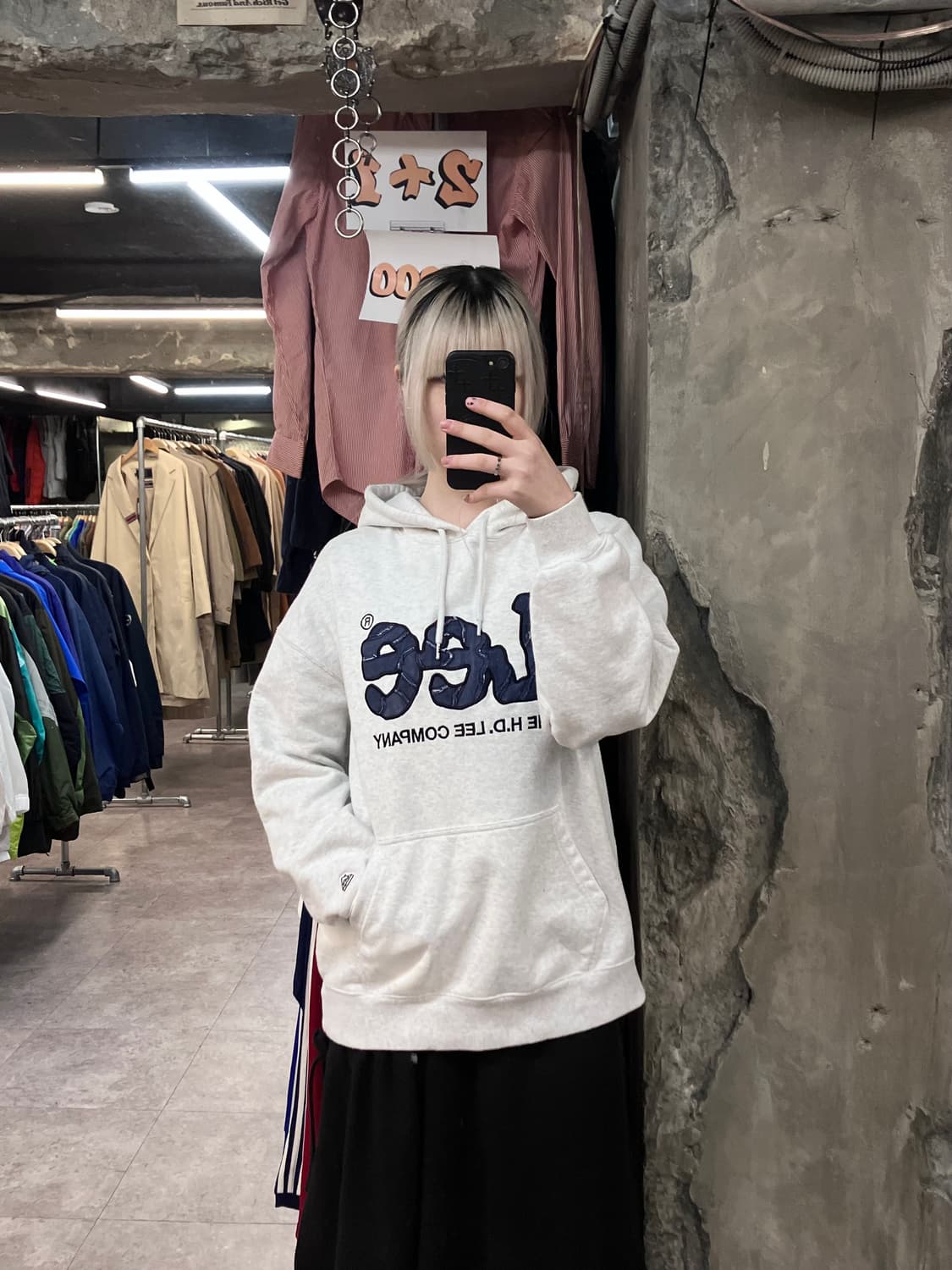 리 후드티 화이트 M  #csz3191 상품이미지2