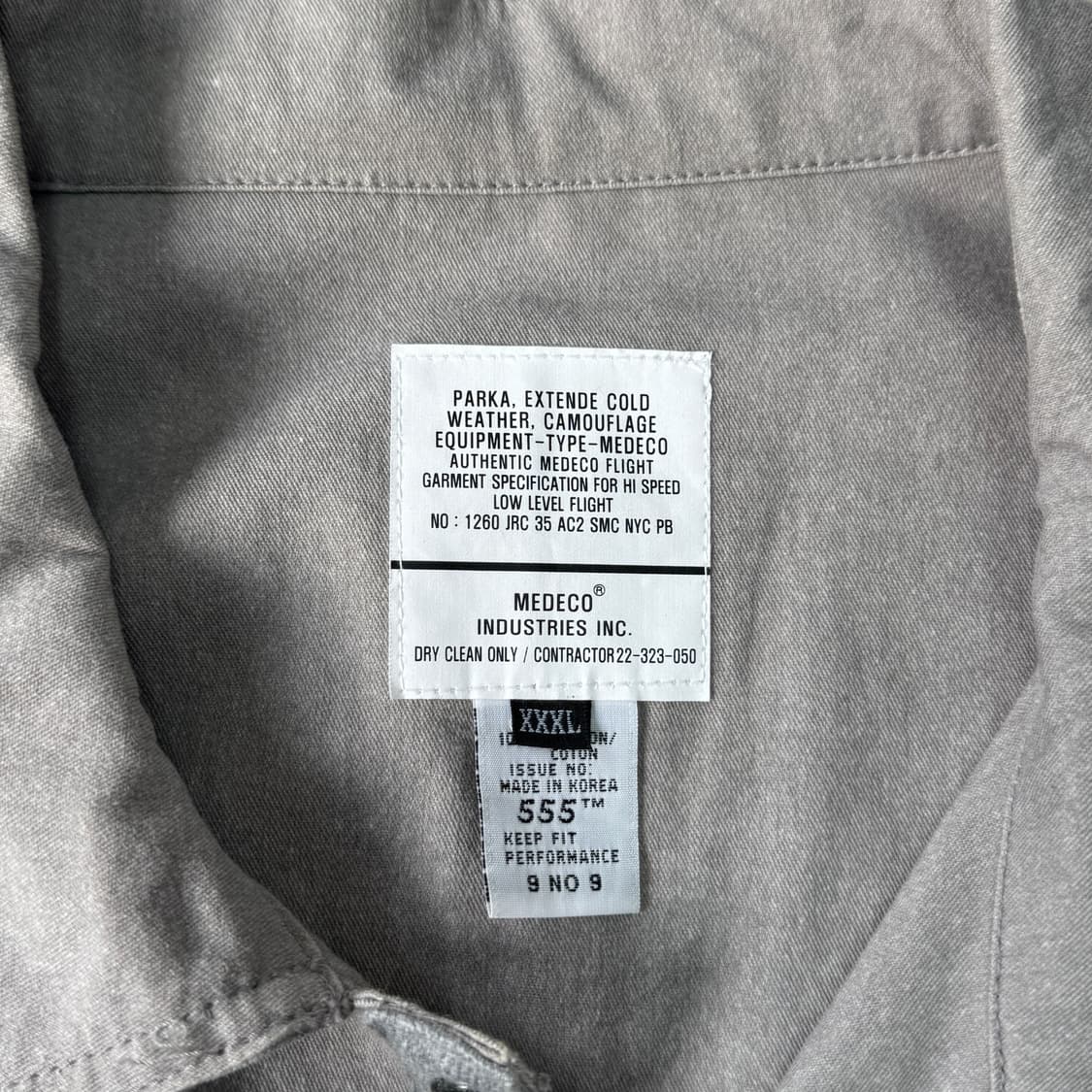 메데코 패치 그레이 셔츠 자켓 3XL 상품이미지5