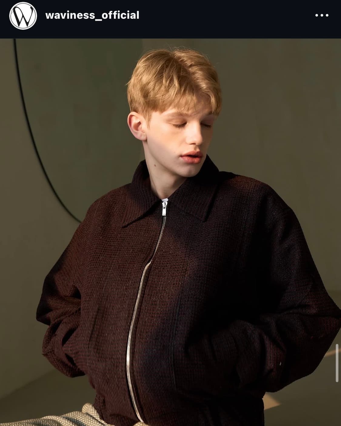 웨이비니스 스페이드 커팅 커브드 jacket_wine brown 상품이미지1