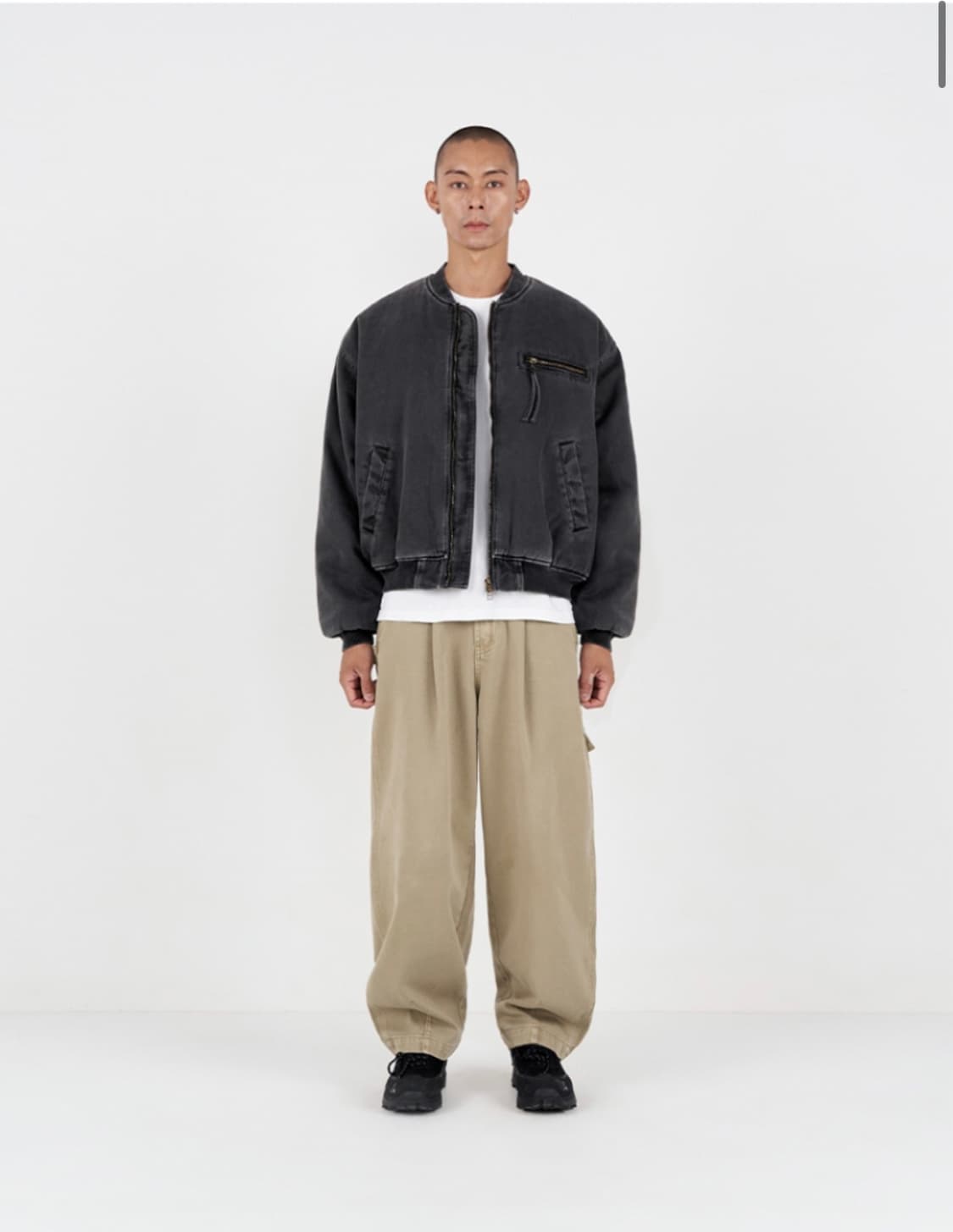 어반스터프 가먼트 다잉 봄버 점퍼 (챠콜) M  상품이미지3