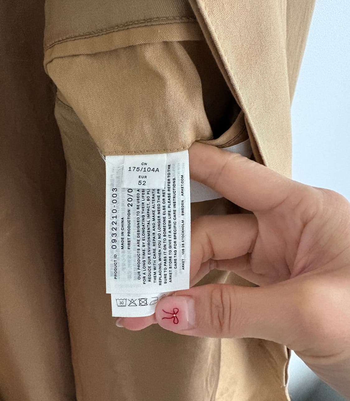 아르켓 미드랭스 카코트 베이지 52사이즈 상품이미지6