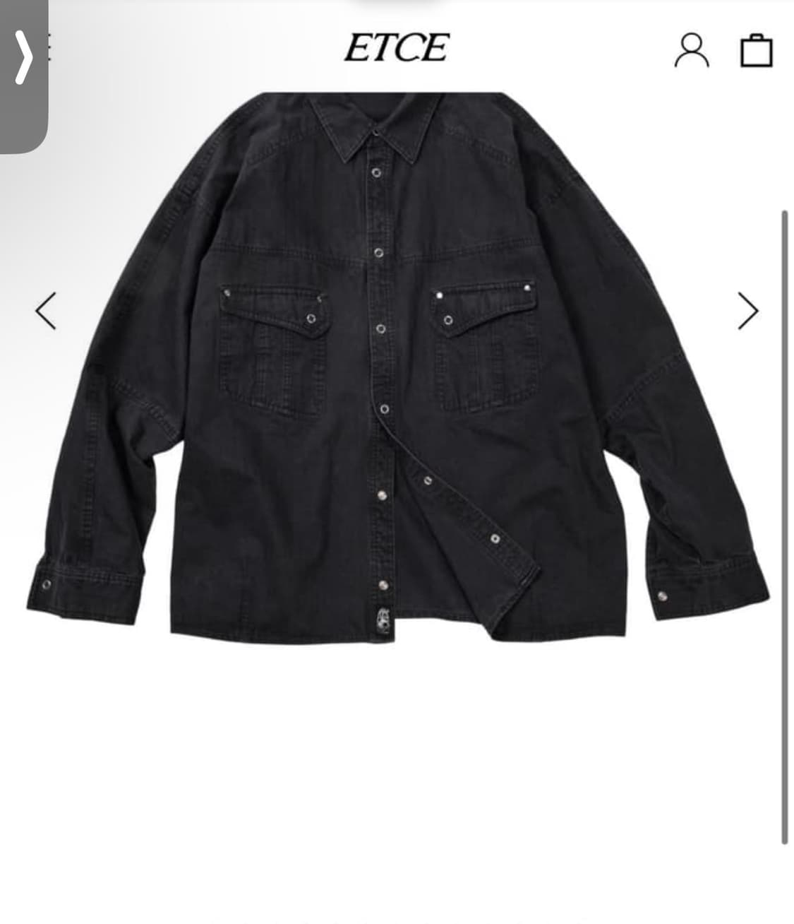 이티씨이 해링본 워싱 포켓 셔츠 블랙 상품이미지1