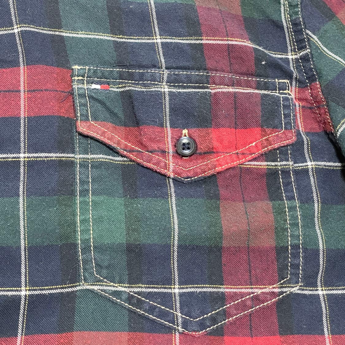 타미힐피거 레드 그린 타탄체크 웨스턴 셔츠 여성L 상품이미지5