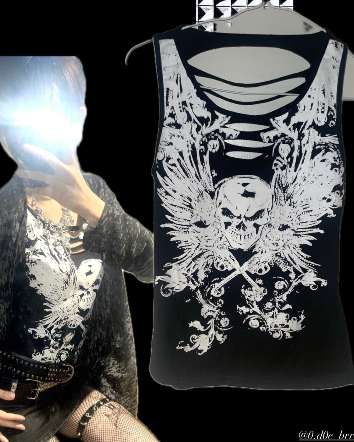 해골 프린트 민소매 슬리브 상품이미지1