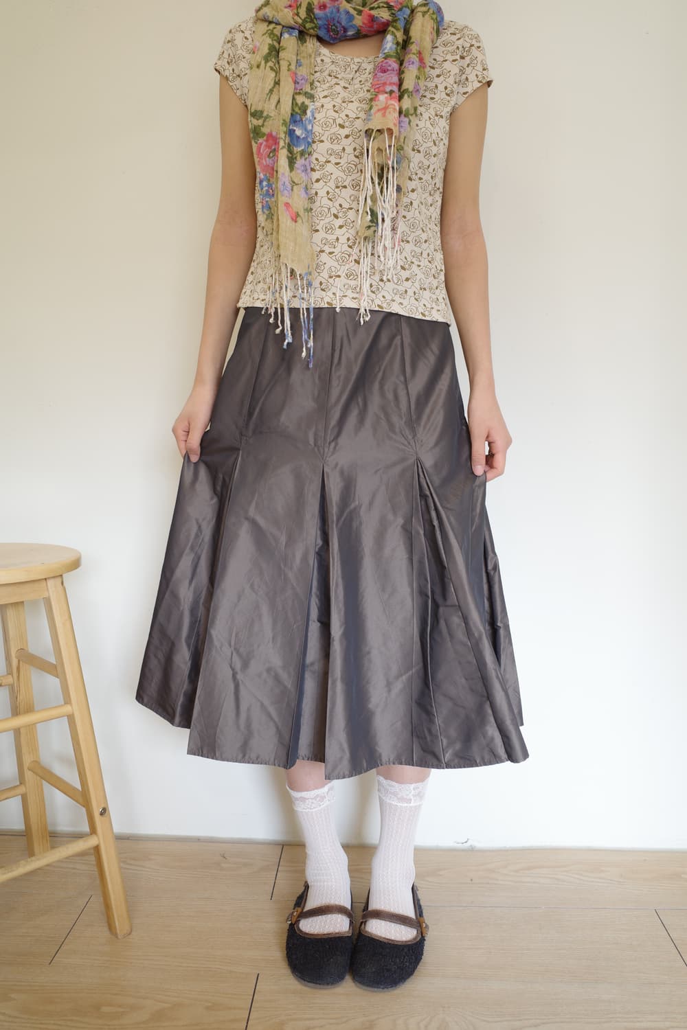 glossy pleated skirt 상품이미지4
