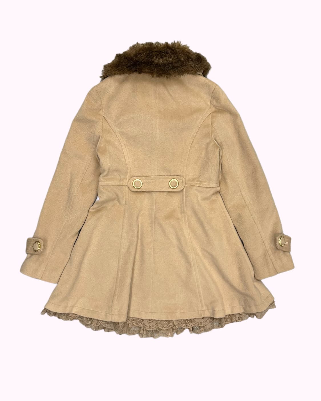 JOKY GAL ribbon detail fur lace coat 상품이미지4