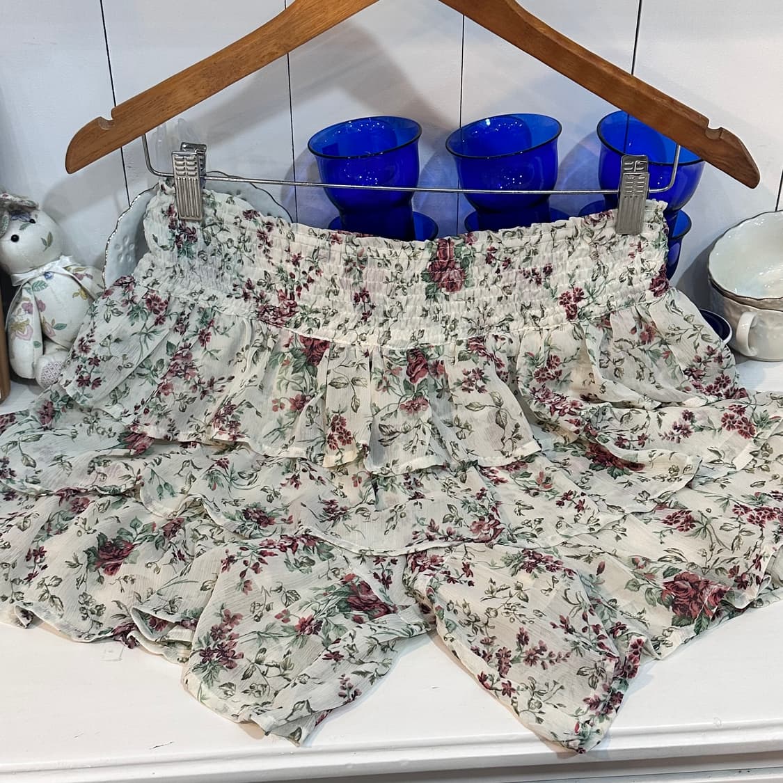 로즈 플라워 캉캉 쉬폰 큐롯 스커트 상품이미지3