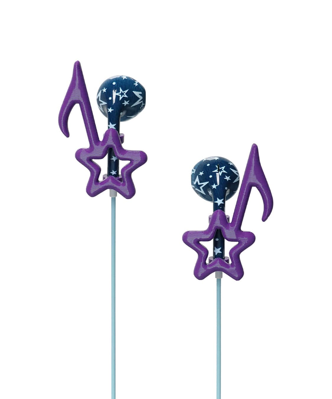 카비시 스타 줄이어폰 네이비 + 퍼플 별음표 파츠 세트 상품이미지1