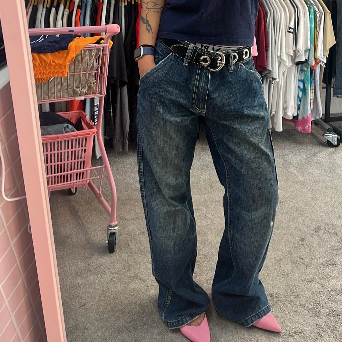 올드갭 빈티지 워싱 카펜터 데님 팬츠(33) 상품이미지2