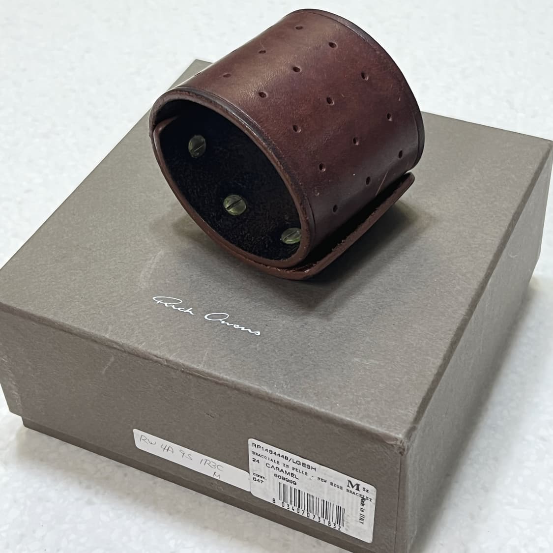 릭오웬스 14SS "VICIOUS" 레더 커프 팔찌 카라멜 상품이미지5