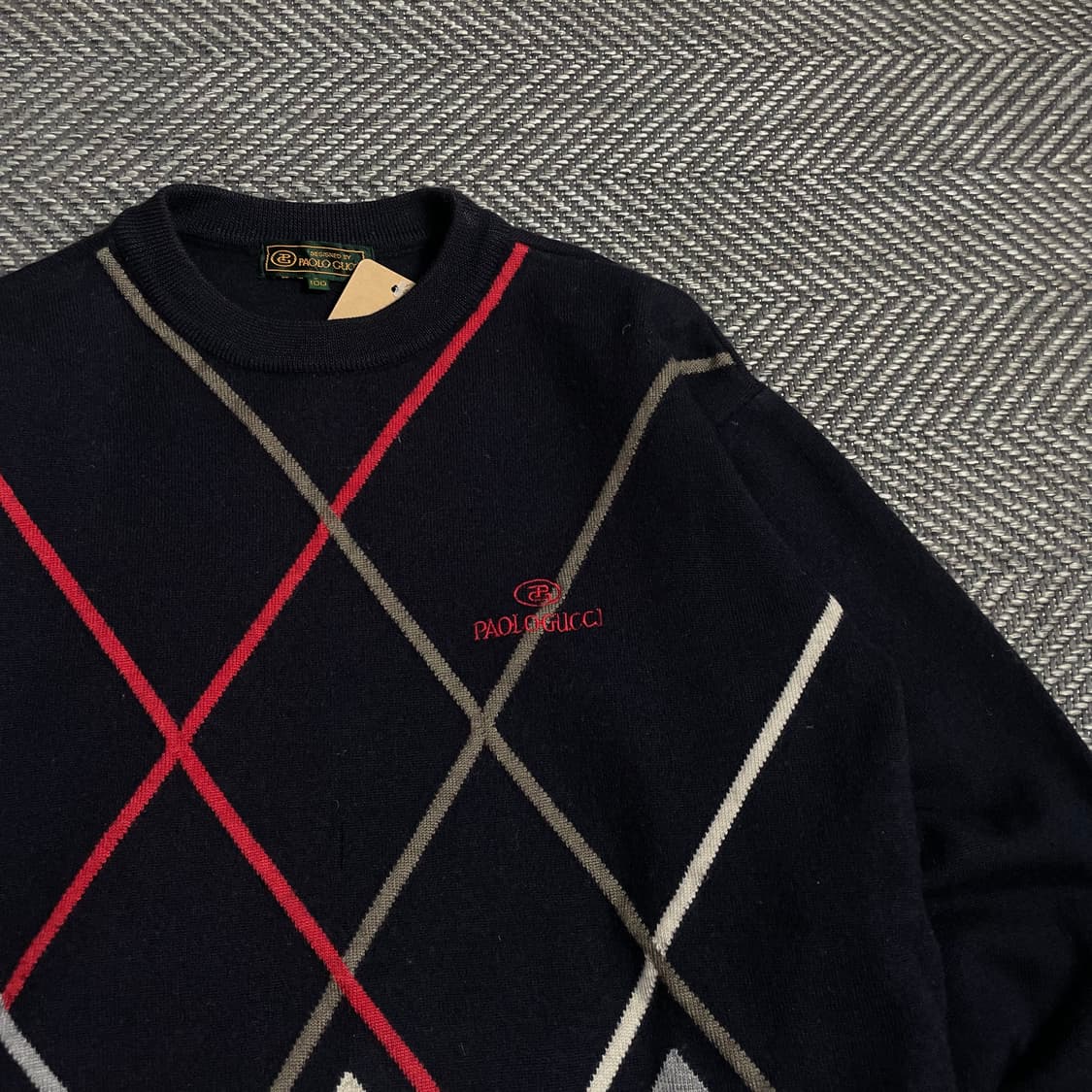 Paolo Gucci 아카이브 아가일 패턴 니트o 4934 상품이미지2