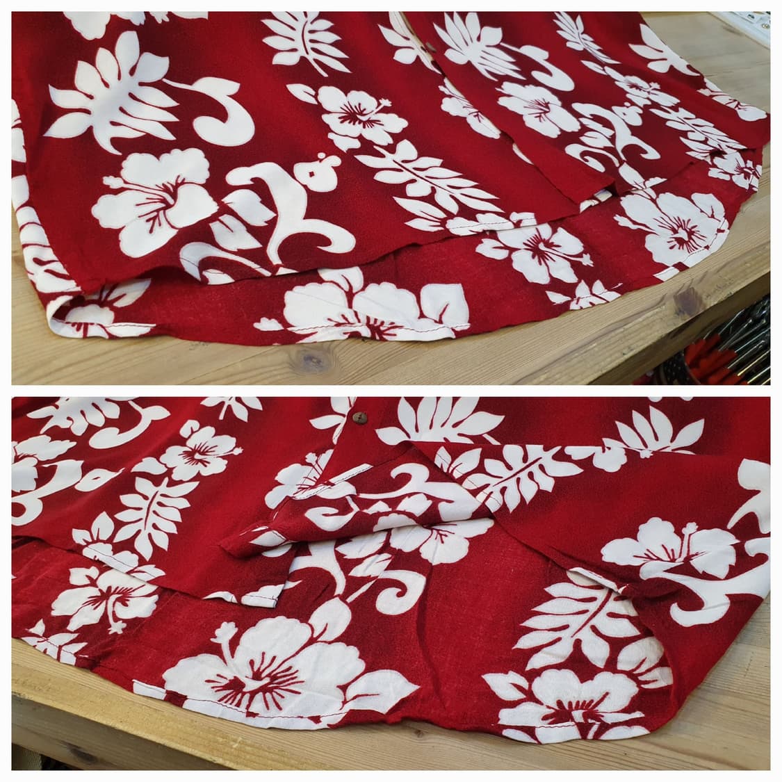 130(4XL) .하와이안 셔츠(딥레드) 상품이미지5