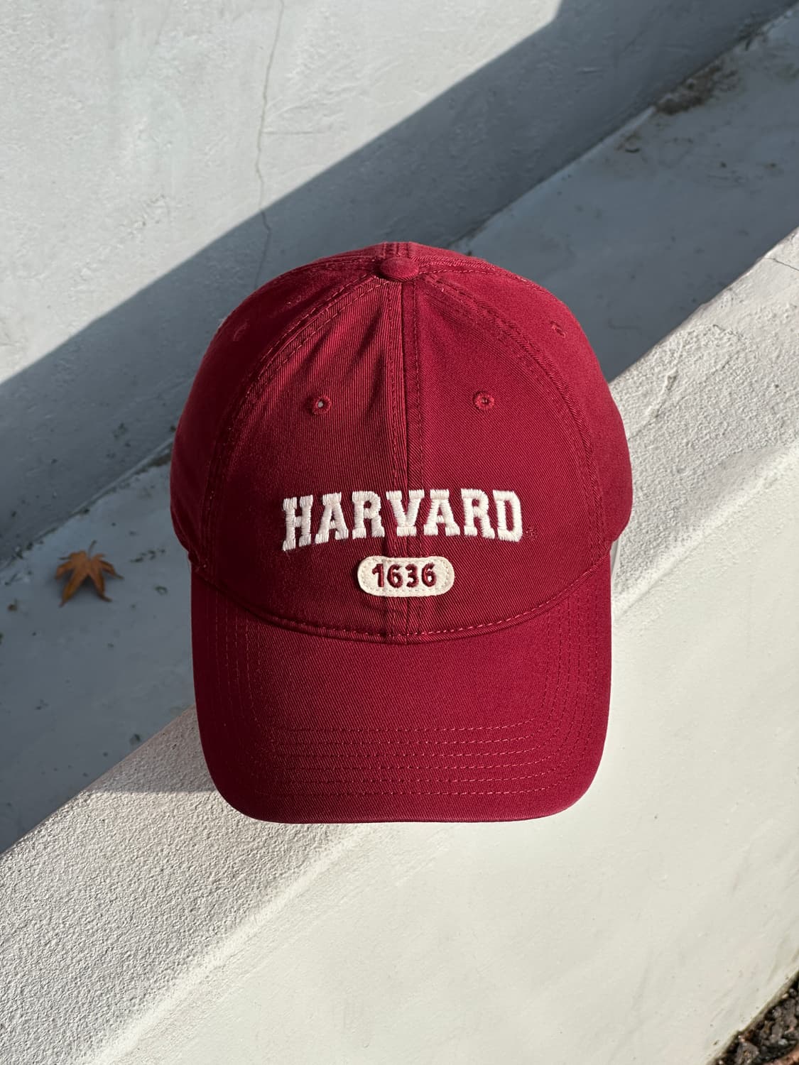 [F] 하버드 로고 버건디 볼캡 모자 상품이미지1
