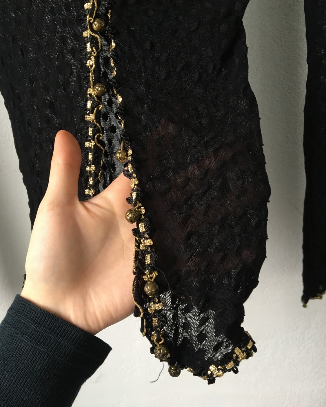 Dot pattern mesh cardigan 상품이미지3