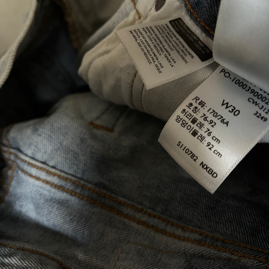 리바이스 아이스워싱 배기 데님 반바지 W30 상품이미지10