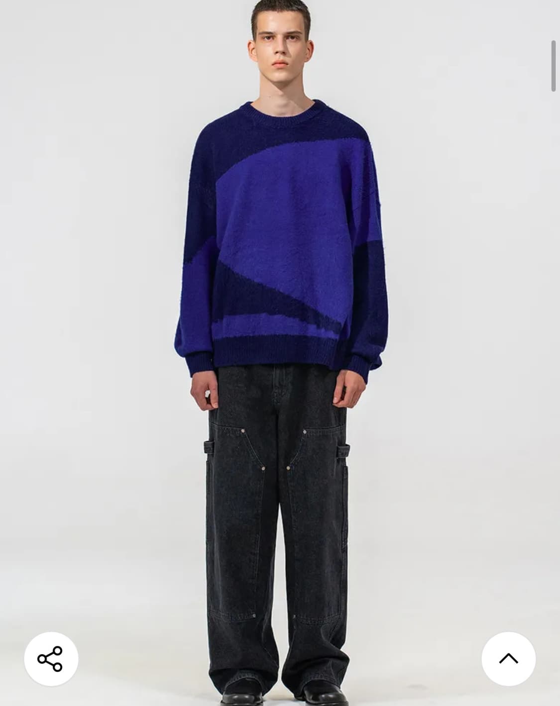 비바스튜디오 BLOCK ROUND KNIT [BLUE] L사이즈 상품이미지3