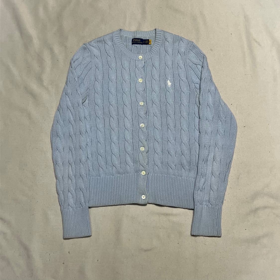 S 폴로랄프로렌 여성용 스카이블루 케이블 가디건 상품이미지2