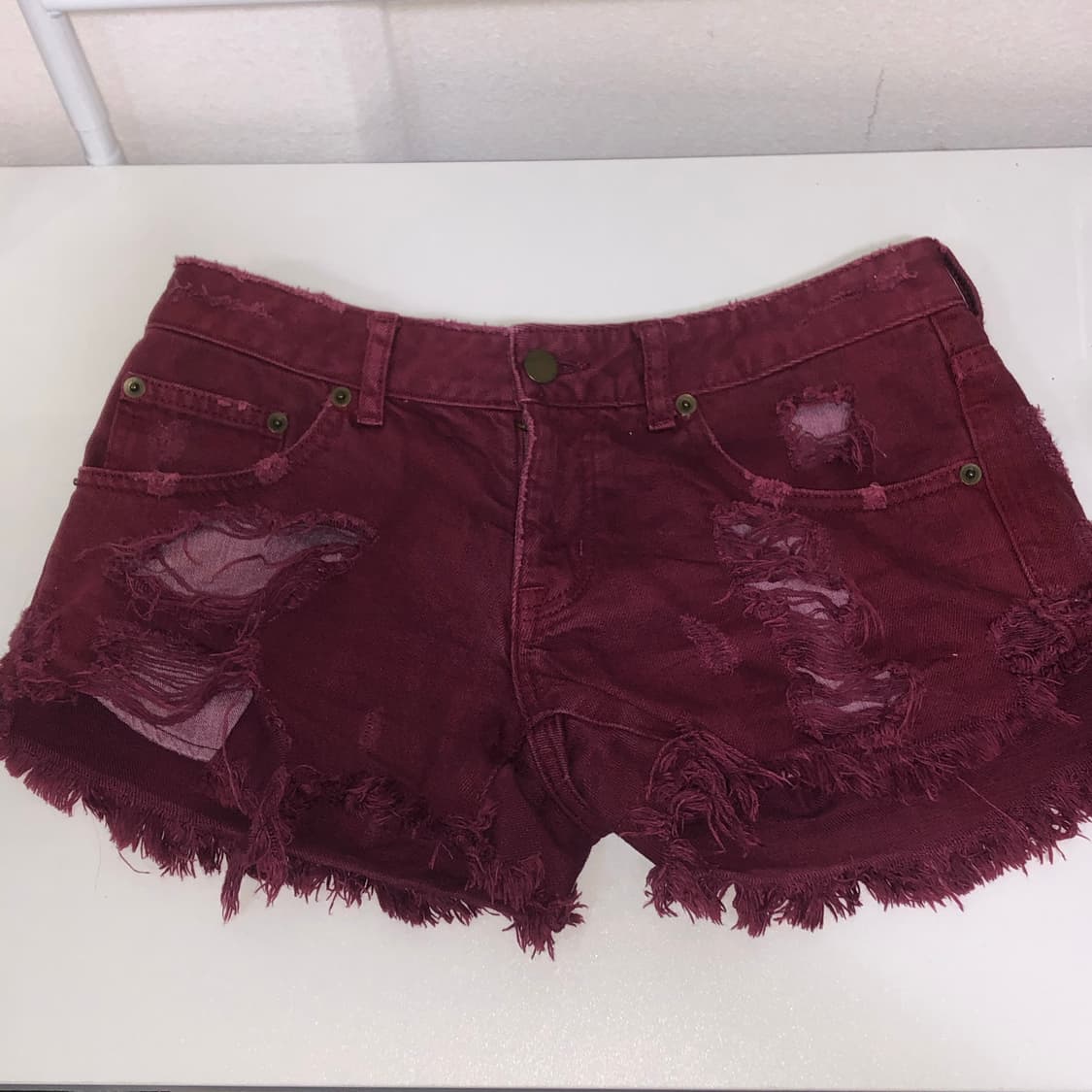 빈티지 갸루 자주 퍼플 숏 팬츠 숏츠 데미지 펑크 상품이미지3