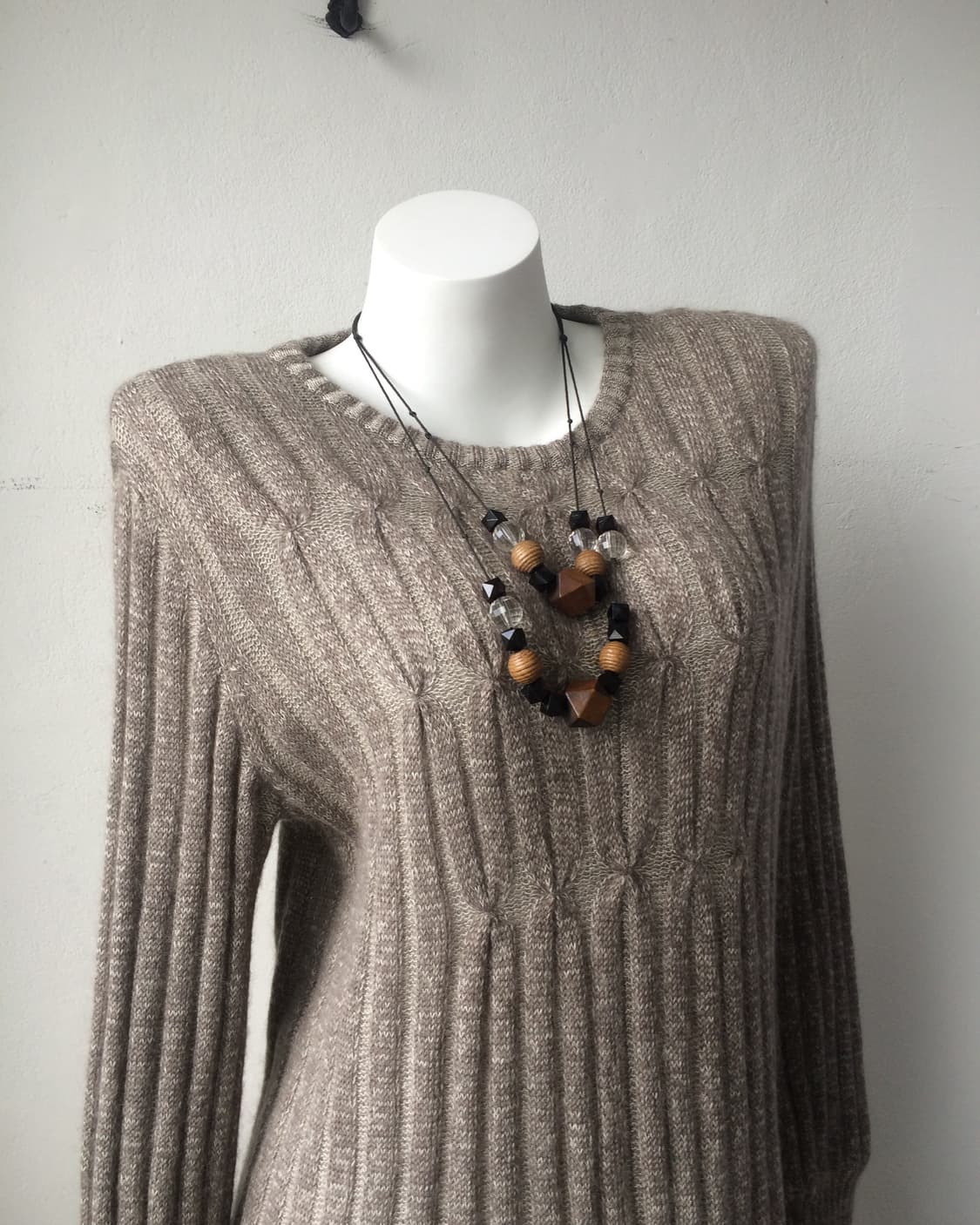 wood beads layer necklace 상품이미지2