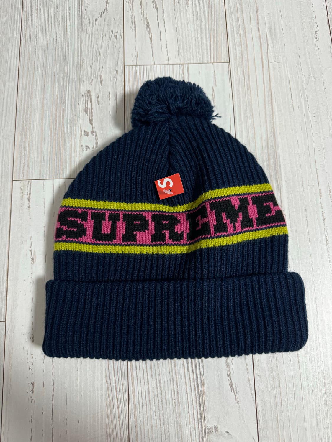 슈프림 스트라이프 비니 네이비 새상품 상품이미지2