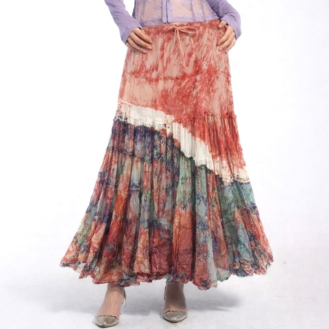 보헤미안 레트로 빈티지 롱 스커트 상품이미지1