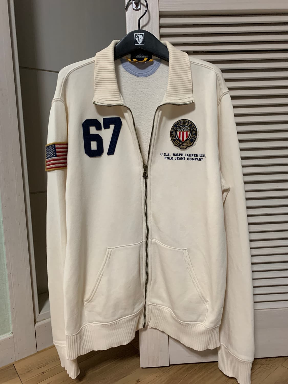 폴로 성조기 방패패치 니트집업 상품이미지3