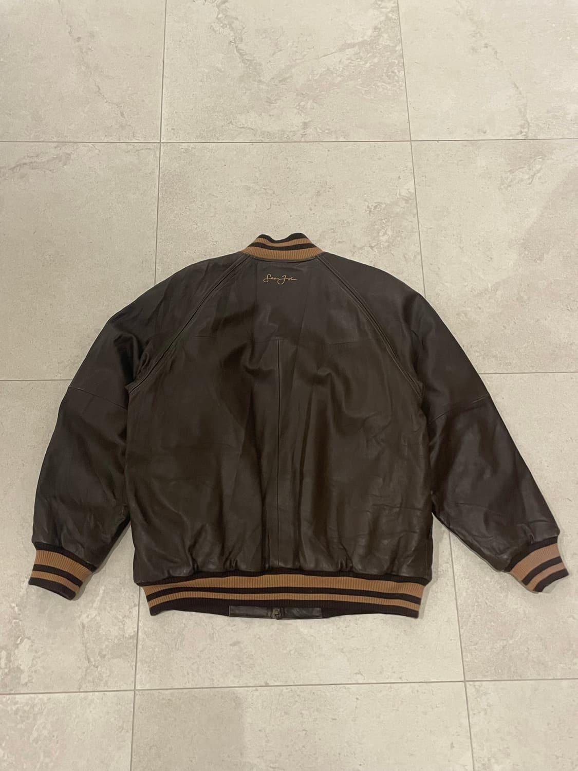 sean john 브라운 야구점퍼 가죽자켓 XL 상품이미지7