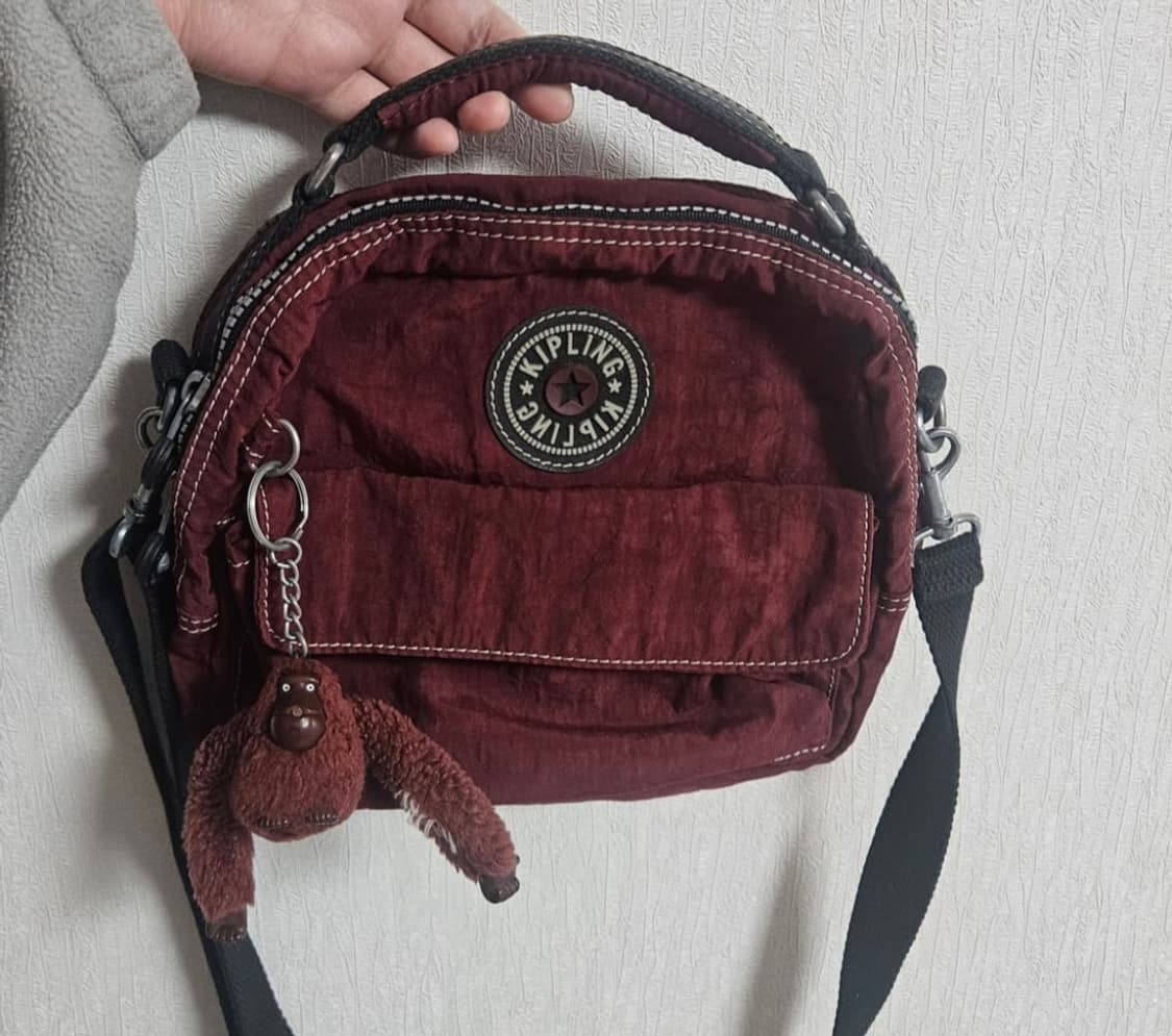 택포)빈티지 키플링 크로스백/와인 버건디 레드 상품이미지1