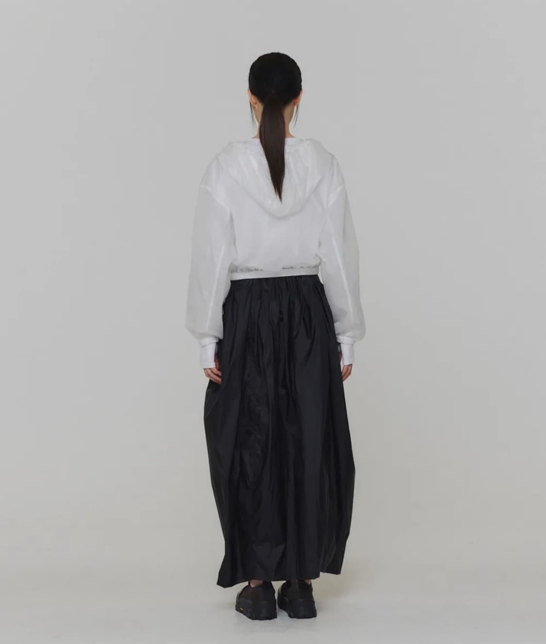 아모멘토) Layered Shirring Skirt BK 1 상품이미지3